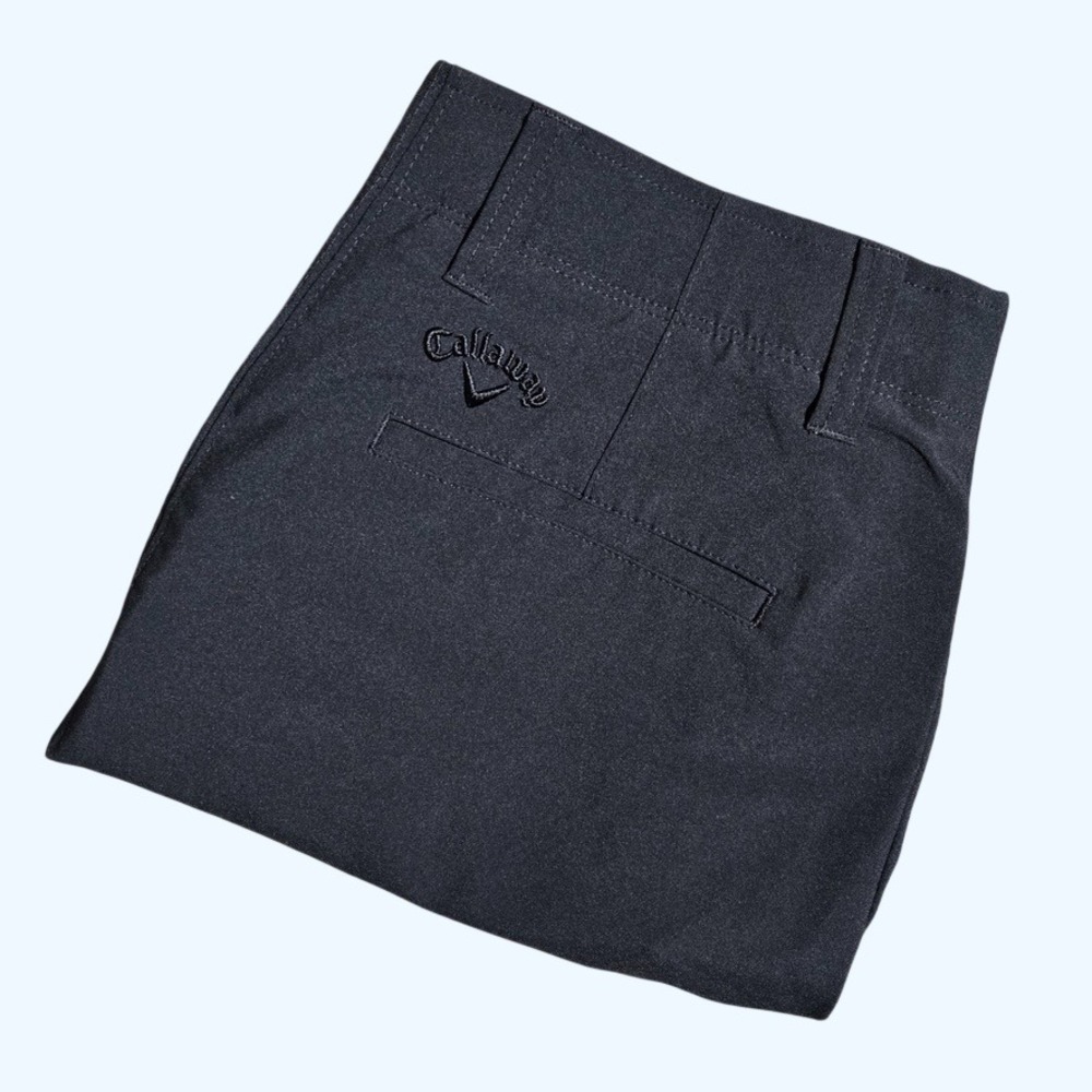 Callaway Golf Shorts Black Mens 32 Performance Stretch Flat Front Embroidered